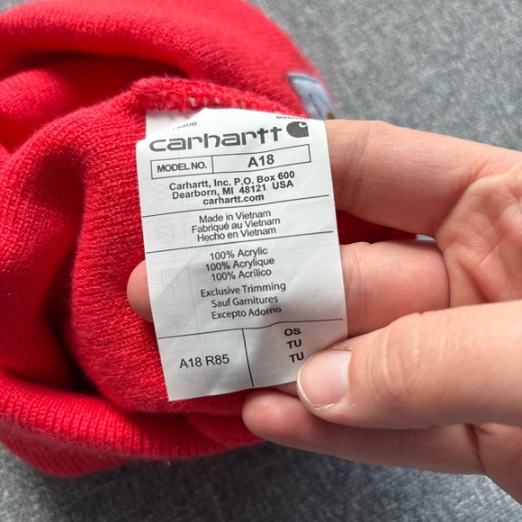 New Carhartt A18 Acrylic Watch Hat Beanie Bittersweet R85 - Picture 3 of 3